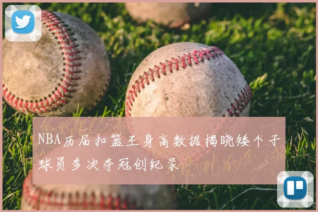 NBA历届扣篮王身高数据揭晓矮个子球员多次夺冠创纪录